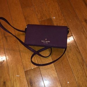 Kate Spade Maroon card and phone wallet crossbody